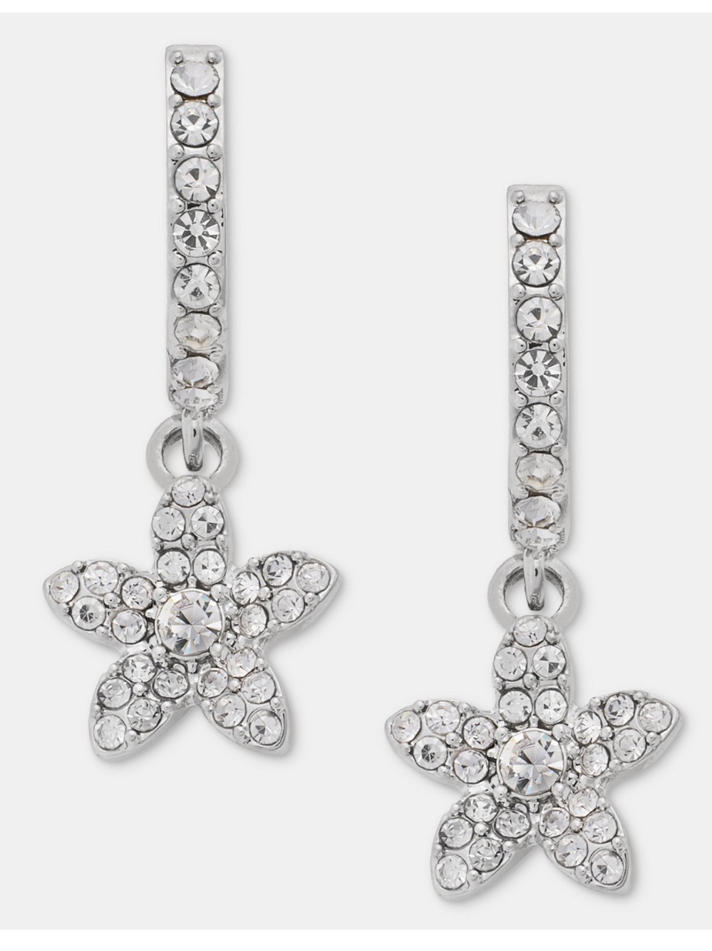 Givenchy Silver Crystal Starfish Drop Earrings
